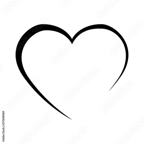 Obraz black heart illustration. design for valentine's day. Collection of Love Heart Symbol Icons . Love Illustration Set with Solid and Outline Vector Hearts