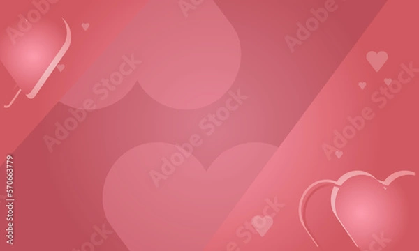 Fototapeta Pink Heart Valentine Theme Background Texture Vector