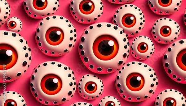 Obraz Eyeballs on Pink Background