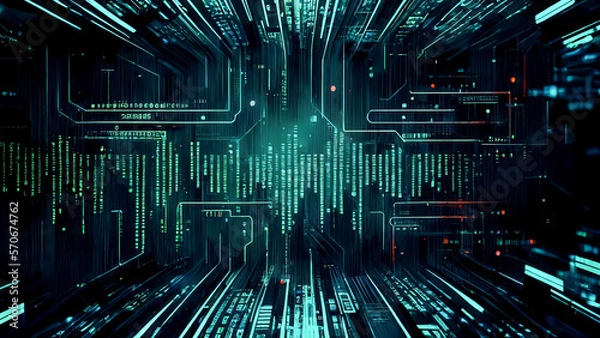 Obraz Abstract Technology Background - Networking - Generative AI