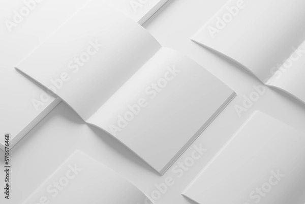 Fototapeta US Letter Brochure Catalog White Blank 3D Rendering Mockup
