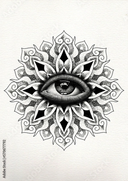 Obraz occhio_mandala_chiaroscuro