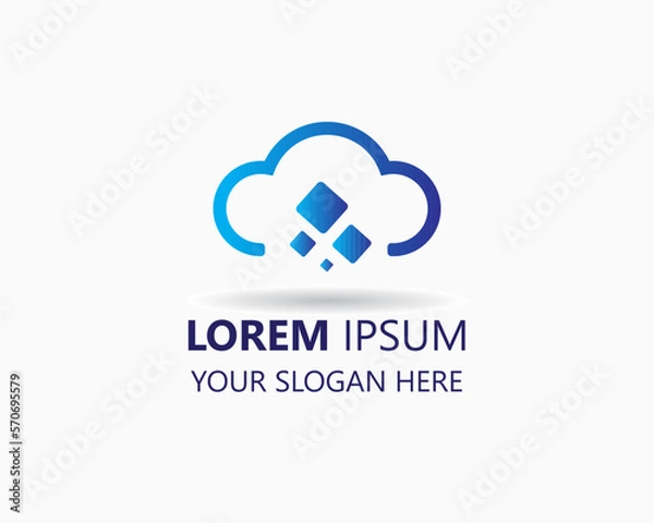 Fototapeta digital cloud logo design vector