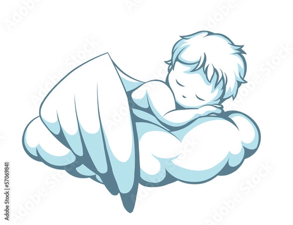 Obraz Śpiący mały aniołek