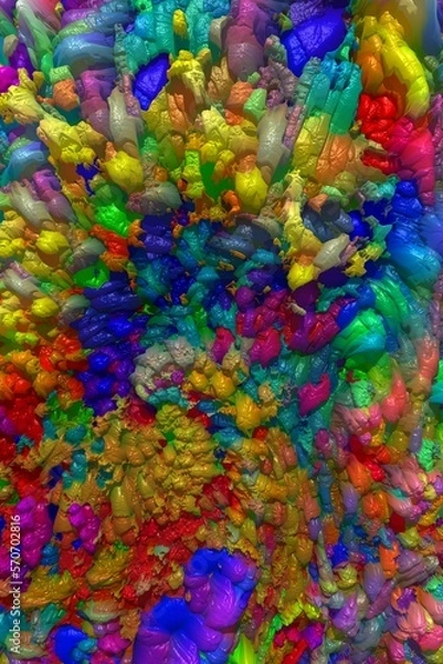 Obraz 3d rendering illustration of abstract colorful surface background with realistic and detailed texture.