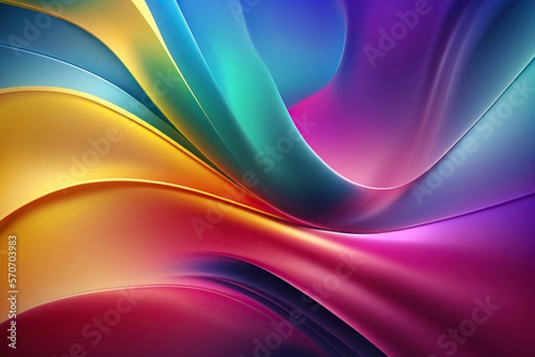Fototapeta Abstract colorful wave background for design created with generative AI technology