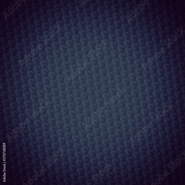 Fototapeta Black abstract hexagonal texture. Isometric cubes background. Dark geometric pattern
