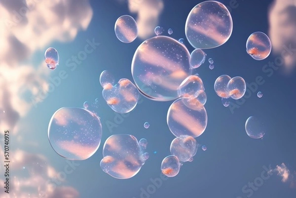 Fototapeta background with bubbles - Generate AI