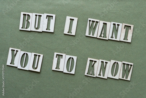 Fototapeta but i want you to know