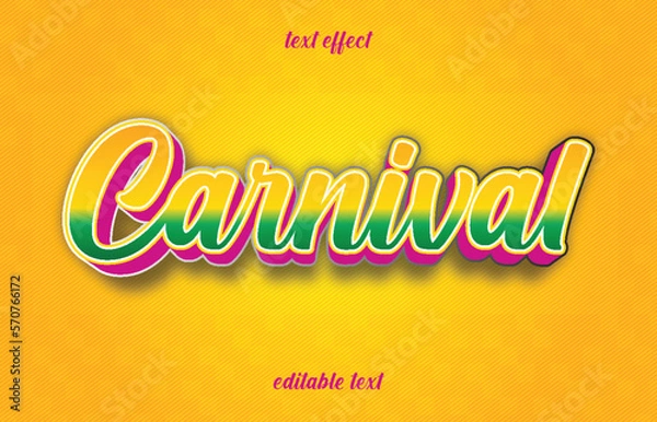Fototapeta 3d text effect carnival editable