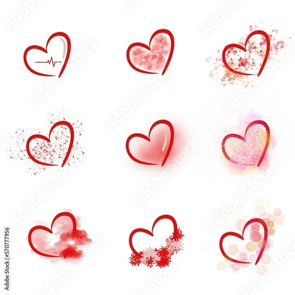 Fototapeta set of heart