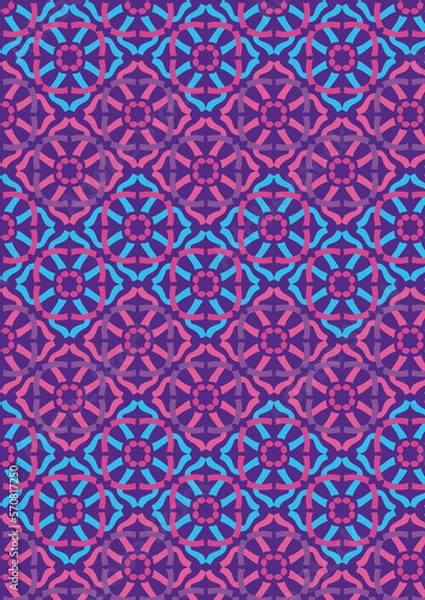 Obraz seamless pattern in blue and purple shapes
