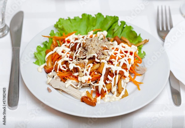 Fototapeta Snack from marinaded mushrooms