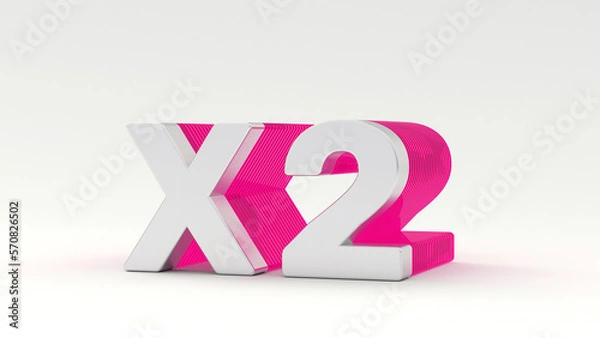 Fototapeta x2 3d rendering on white background