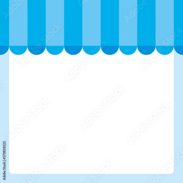 Fototapeta お店 屋根 フレーム ブルー