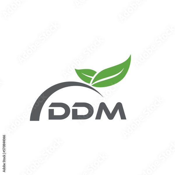 Fototapeta DDM letter nature logo design on white background. DDM creative initials letter leaf logo concept. DDM letter design.