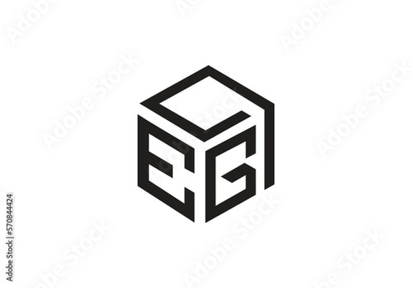 Fototapeta letter egp text icon design 