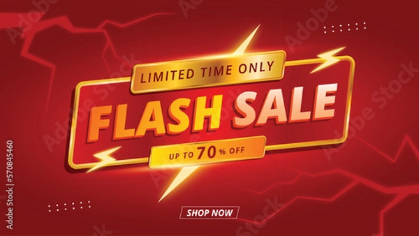 Fototapeta Flash sale banner template design with podium design.