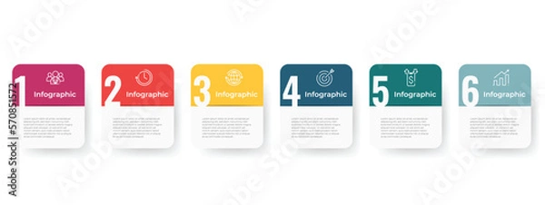 Obraz Modern timeline infographic 6 options.