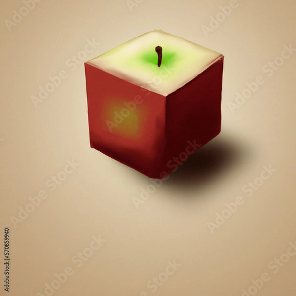 Fototapeta red apple as a box