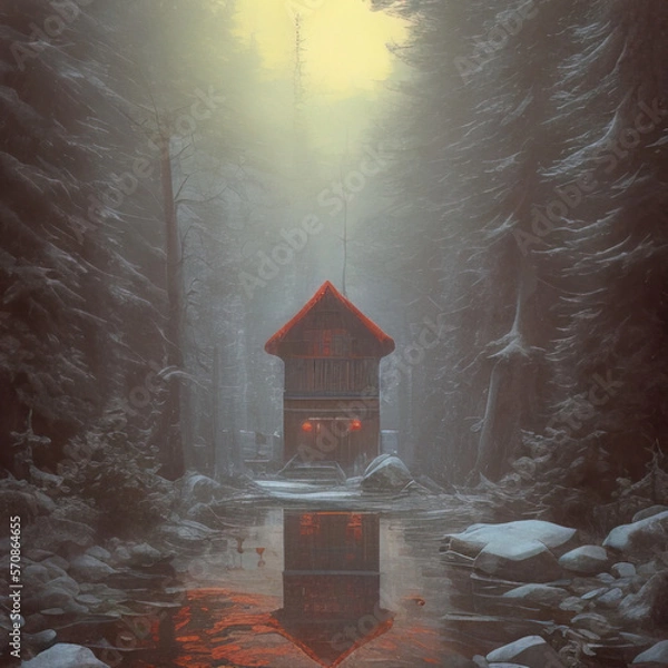 Obraz christmas tree in the snow