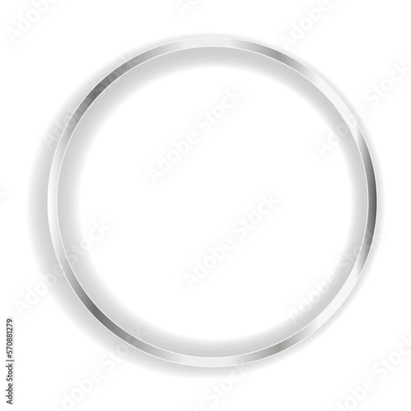Fototapeta Silver circle frame isolated on a white background
