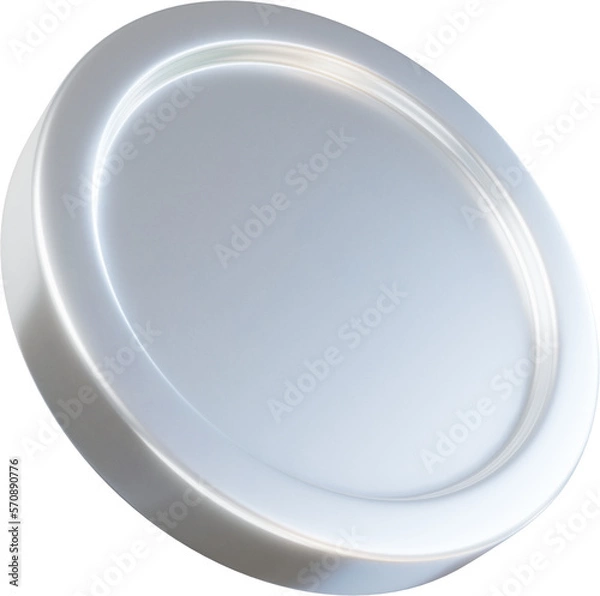 Fototapeta Silver coin 3d render illustration