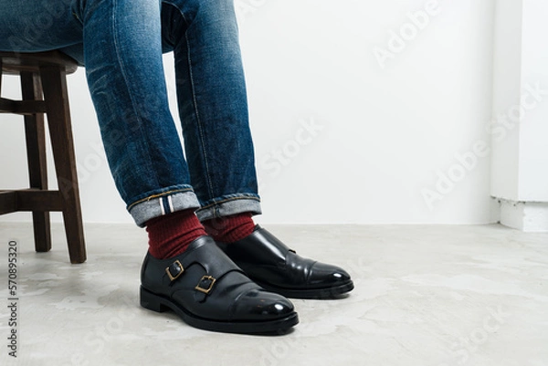 Fototapeta 革靴とジーンズ