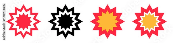 Fototapeta Explosion effect icon set. Impact and bombing. Vector.