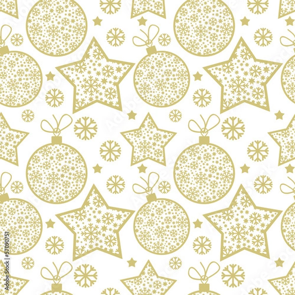 Obraz Christmas seamless pattern with decorative elements