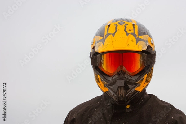 Fototapeta athlete in a protective helmet and goggles