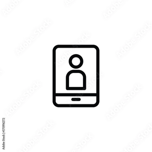Fototapeta person in the smartphone. outline icon
