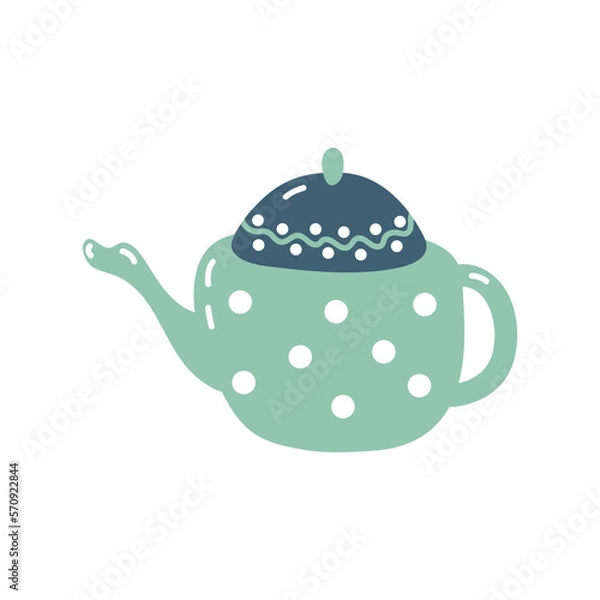 Fototapeta Vector illustration of teapot in flat style