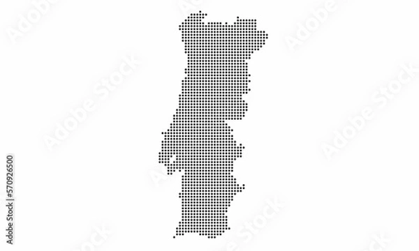 Fototapeta Portugal dotted map with grunge texture in dot style. Abstract vector illustration of a country map with halftone effect for infographic. 