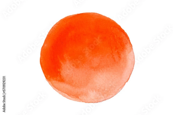 Obraz Orange watercolor circle, background