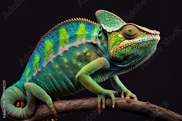 Fototapeta chameleon close up . generative ai