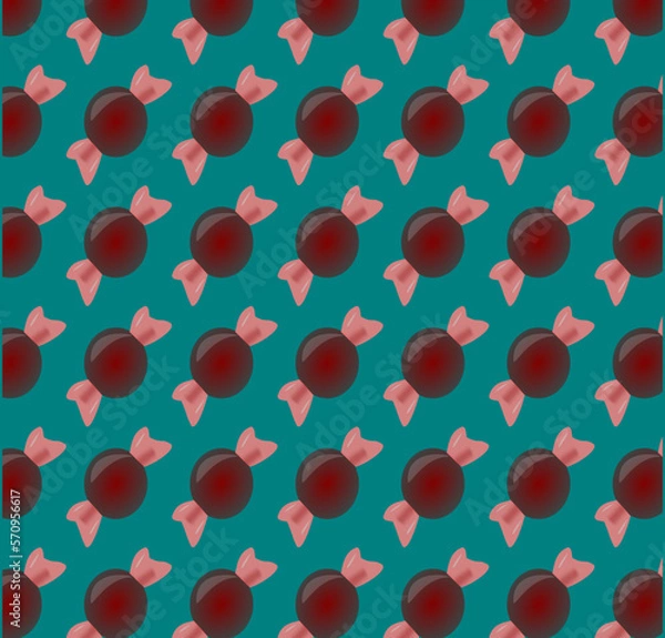 Fototapeta seamless pattern with red candies