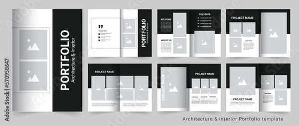 Obraz Portfolio design template a4 portfolio or architecture portfolio