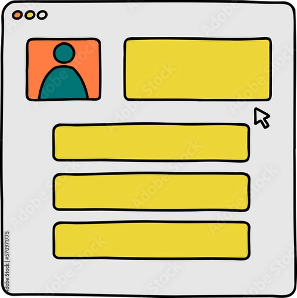 Fototapeta Handdrawn User Interface Form Window 