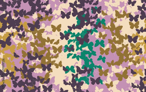 Fototapeta Small butterflies pattern, print texture for fabrics and decoration