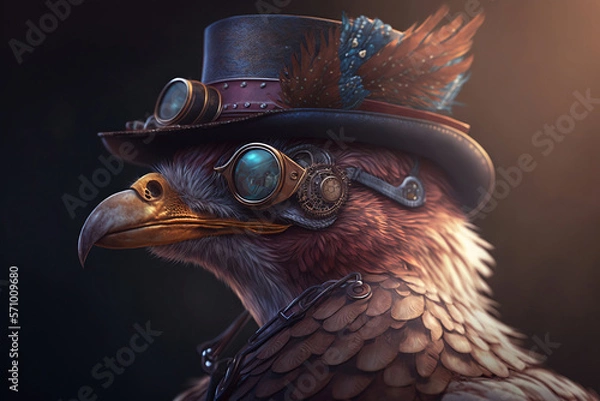 Obraz Eagle in steampunk style - Generative AI