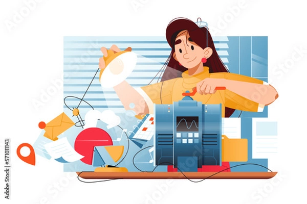 Fototapeta Data Filtering, Character organize information