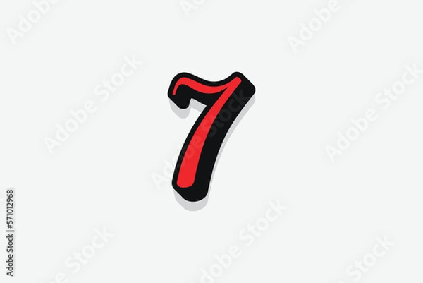 Obraz Attractive 3d Number 7 vector