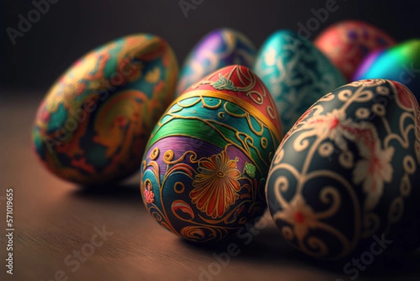 Obraz Beautifully hand painted eggs for easter