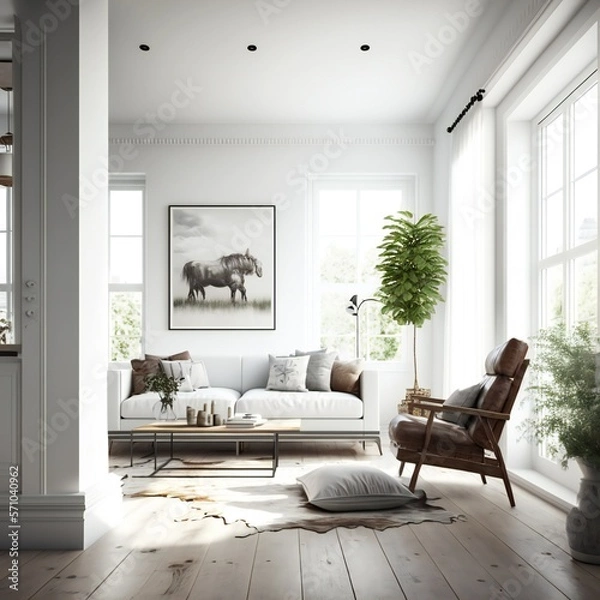 Fototapeta Interior of living room. ai