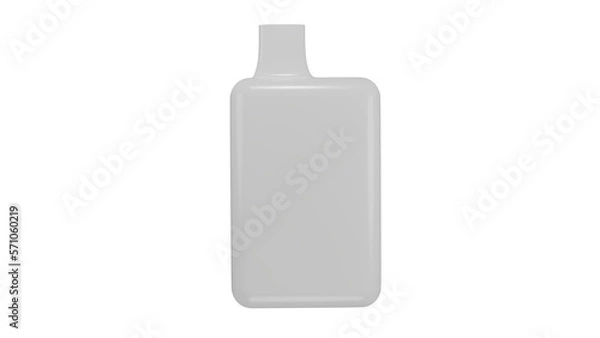 Fototapeta Modern white disposable electronic cigarette isolated on transparent background. Smoke concept. 3D render
