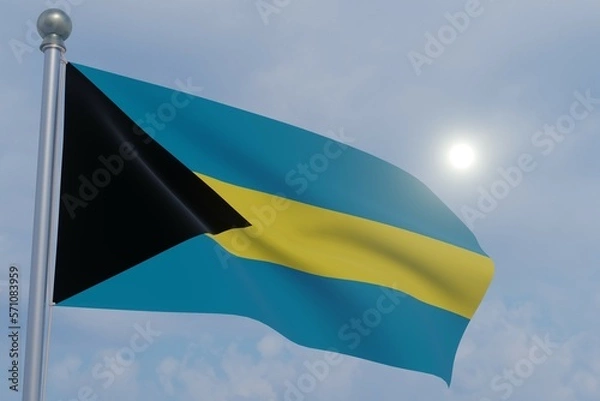 Fototapeta National Flag in the Wind  -The Bahamas