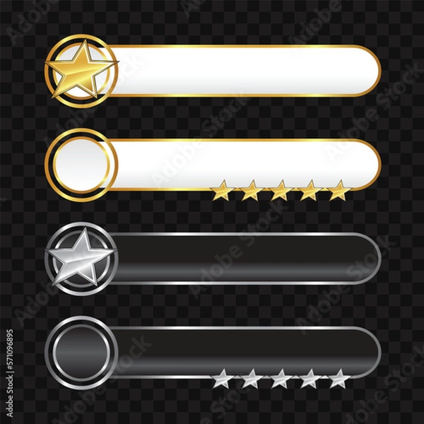 Fototapeta Star and winner glossy gradient lower third label