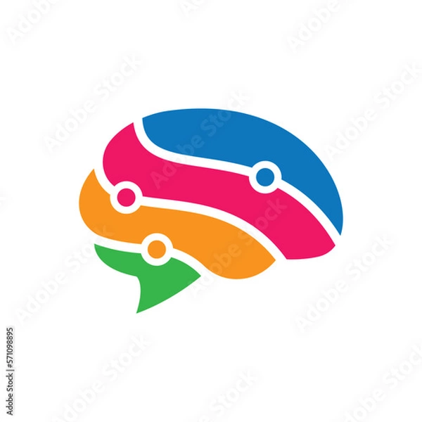 Obraz Brain tech logo images