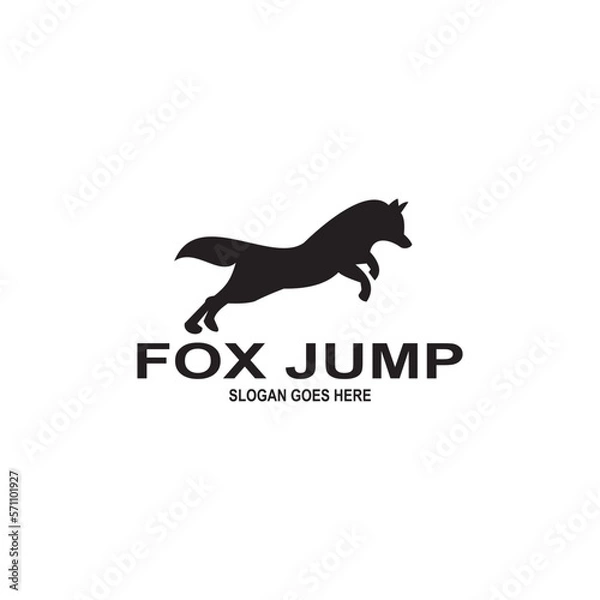 Obraz jumping fox illustration logo design